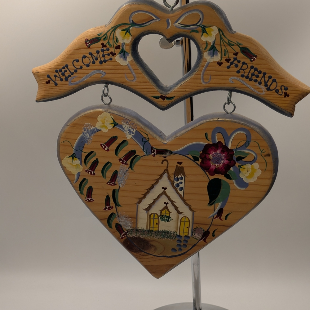 DC Wooden Heart with Blue Edge